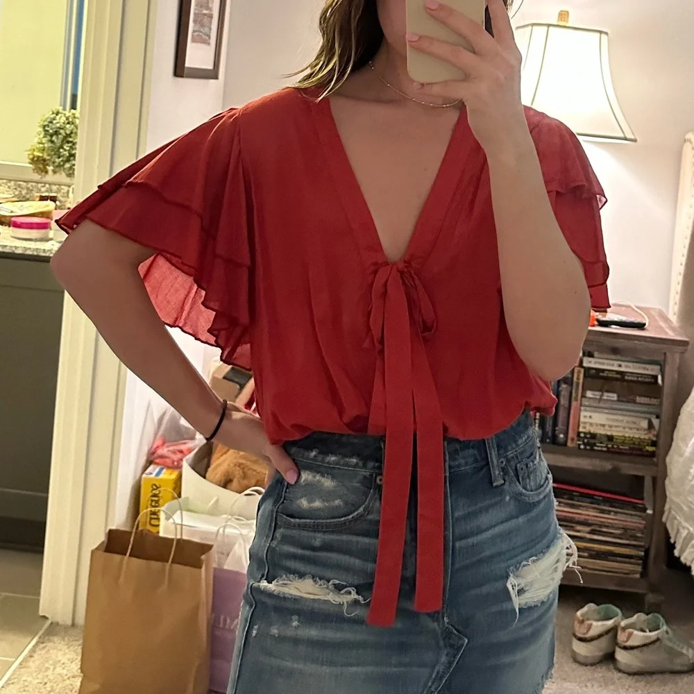 Free People Call Me Later Ruffled Bodysuit - Picture 4 of 6